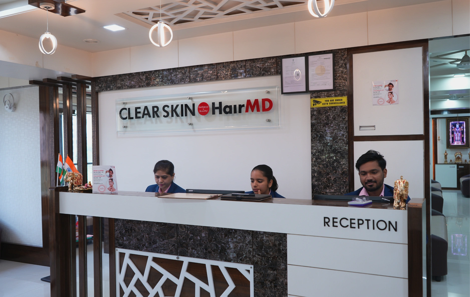 Pimple Saudagar Clinic Reception Area 1 Clear Skin Pune