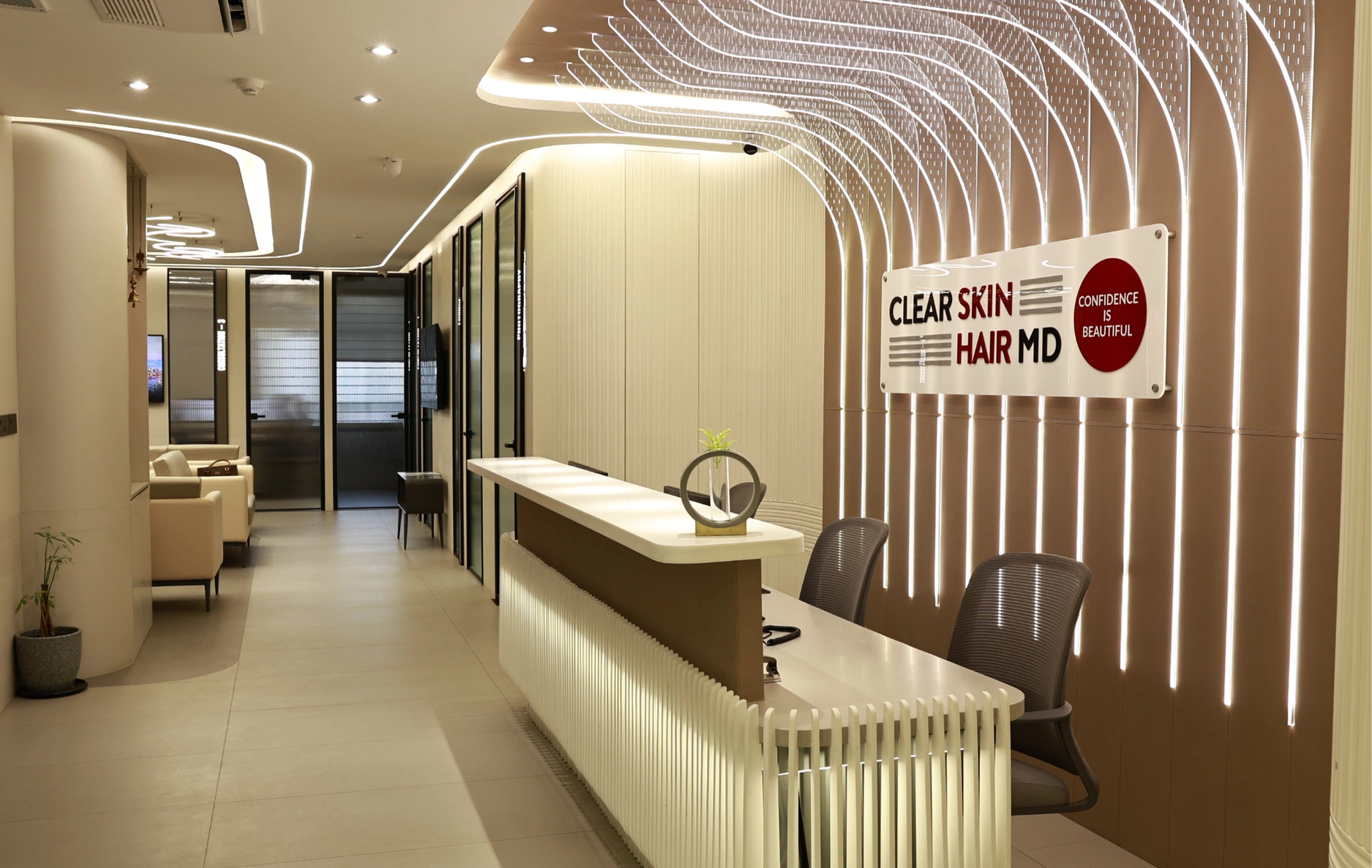 Baner clinic reception area 2 hairmd Pune