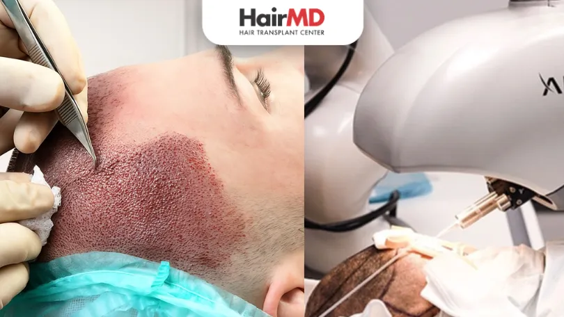 manual and robotic hair transplant