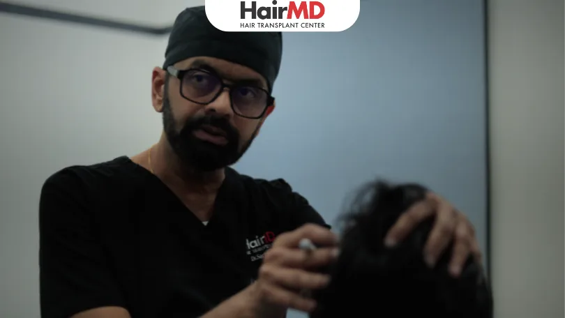 Ethical hair transplant consultation with Dr. Sachin Pawar at HairMD Pune showing doctor-patient trust and transparency