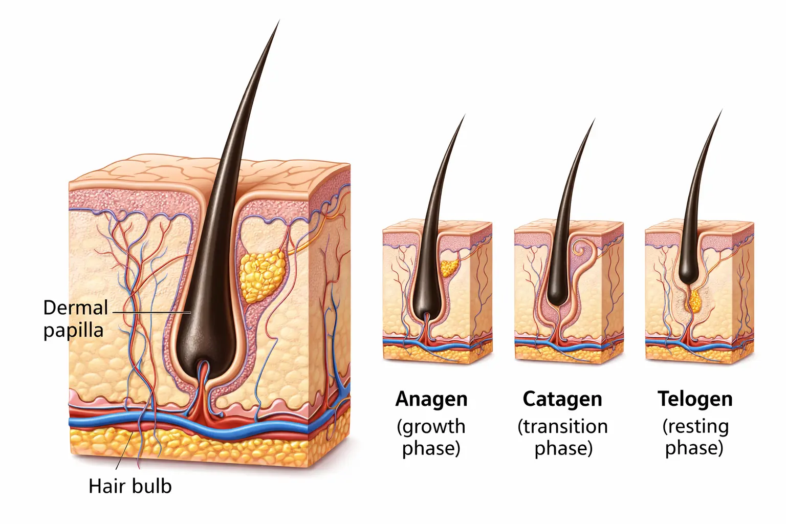 Hair follicle structure and growth phases - hair loss treatment Pune HairMD