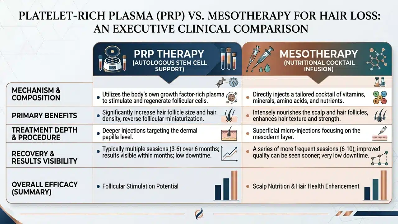  PRP therapy vs mesotherapy comparison table for hair loss - HairMD India Pune 2026